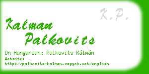 kalman palkovits business card