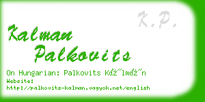 kalman palkovits business card